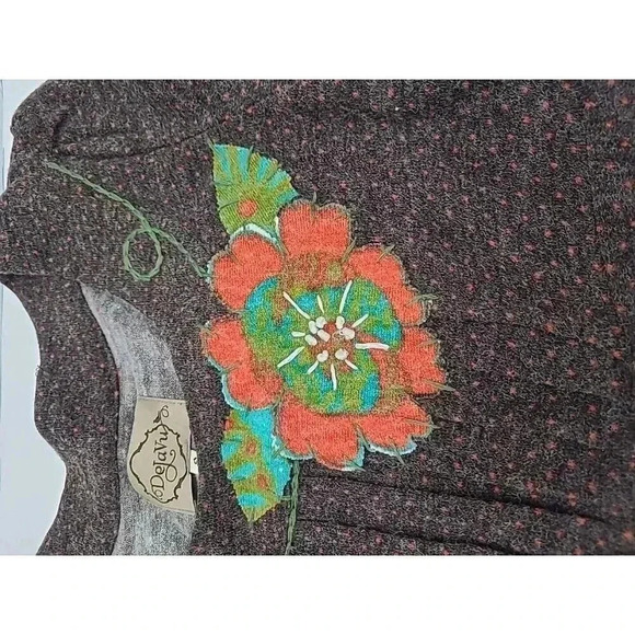 DeJaVu Dress Women's Small Boho Embroidered Accents Knee Length - Picture 5 of 7